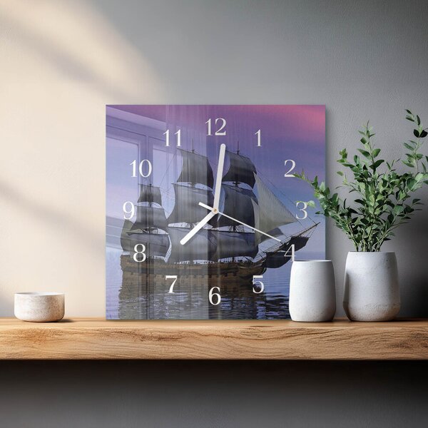 Skleněné hodiny Plachtění zskb-30x30-00084517