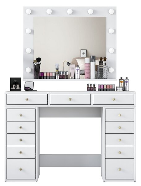 Kalune Design Toaletní stolek Melissa 04 s LED zrcadlem bílý