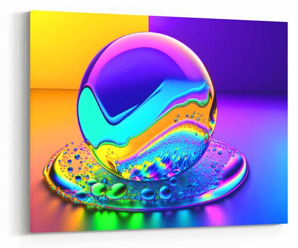 Obraz abstraktní barevná kapka vody ve tvaru koule