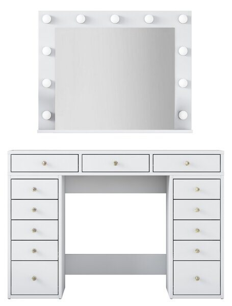 Kalune Design Toaletní stolek Melissa 04 s LED zrcadlem bílý