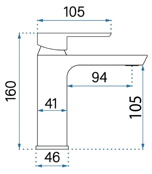 Rea Argus, umyvadlová baterie h-160, měděná matná, REA-B3005