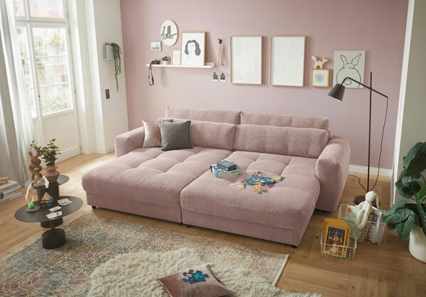 POHOVKA BIG SOFA, textil, kompozitní dřevo, světle růžová MID.YOU - Pohovky, Online Only