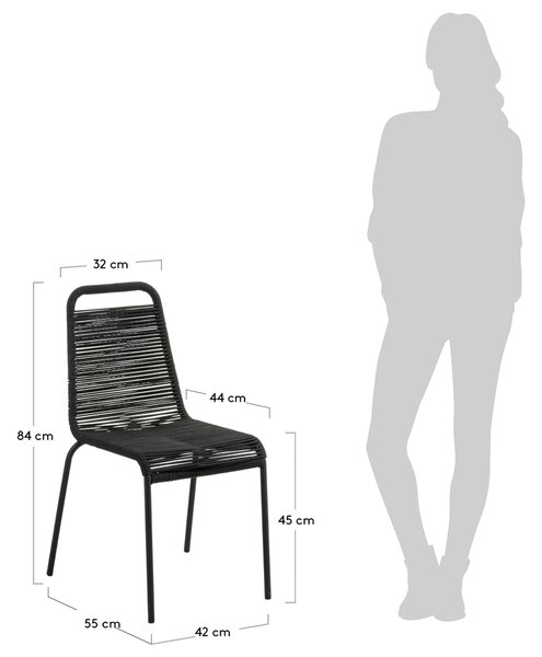 Černá pletená jídelní židle Kave Home Lambton