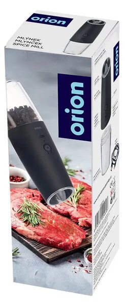 Mlýnek na koření elektrický s LED osvětlením 20 cm ORION 130234