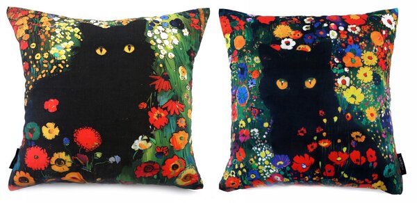XPOSE® Set povlaků na polštář KOČKY A KYTKY (digitální tisk) 43x43 cm - set 4ks