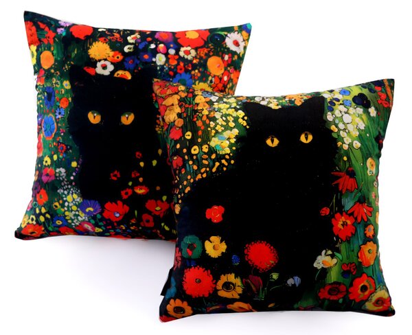 XPOSE® Set povlaků na polštář KOČKY A KYTKY (digitální tisk) 43x43 cm - set 4ks