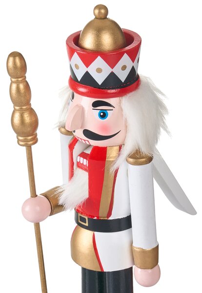 Sada 3 sošek RICKLEAN Louskáček 30 cm Červená/Bílá