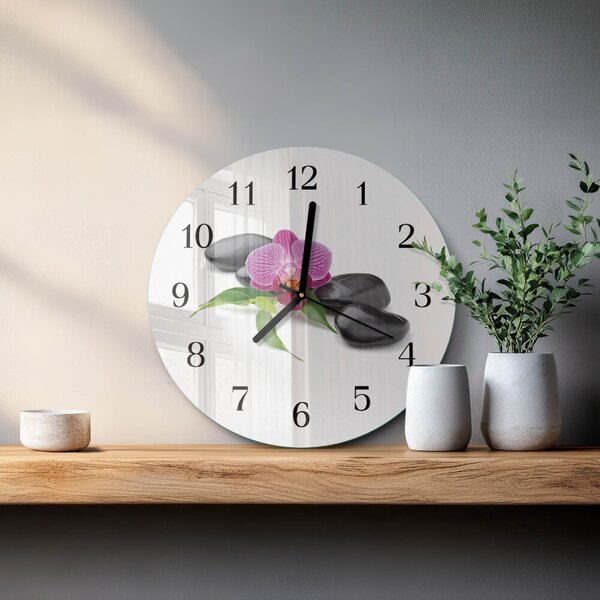 Skleněné nástěnné hodiny Orchidej zsoc-fi30-00174186