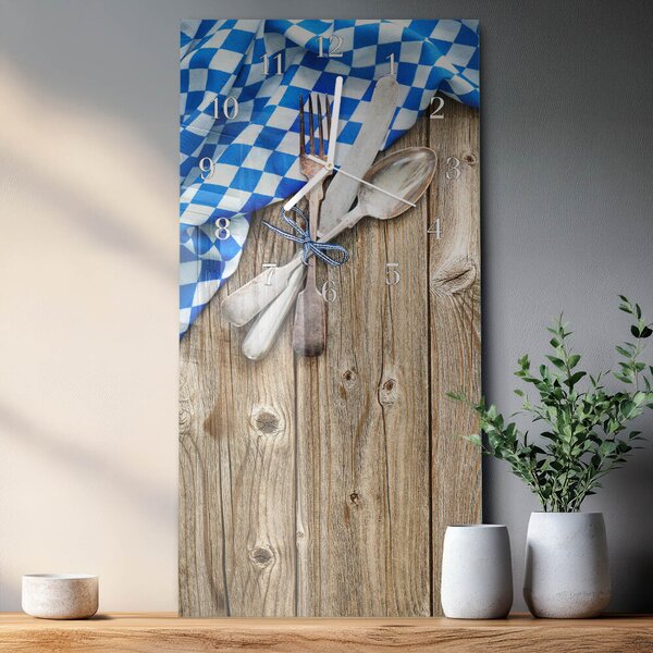 Skleněné hodiny vertikální Bavorská dřevěná plaketa zsppb-30x60-00091908