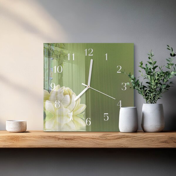 Skleněné hodiny Lilie zskb-30x30-00084201