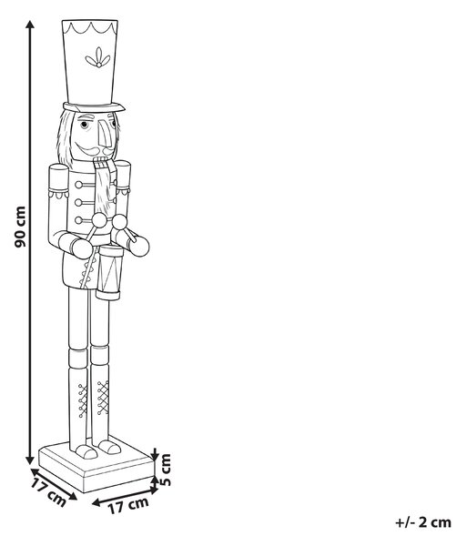 Dekorativní figurka SVARTAN Louskáček 90 cm Červená