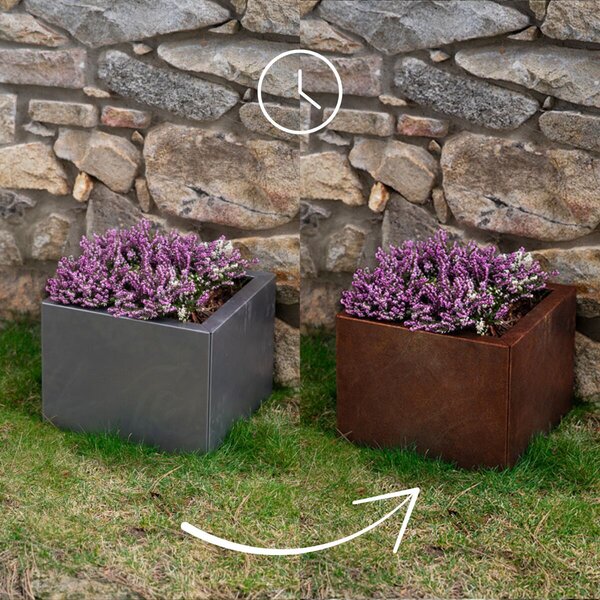 Cube Zahradní květináč 40 x 40 x 30 cm, corten CORGARDEN 1002