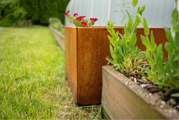 Cube Zahradní květináč 40 x 40 x 30 cm, corten CORGARDEN 1002