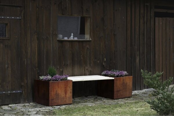 Cube Zahradní květináč 60 x 60 x 50 cm, corten CORGARDEN 1001