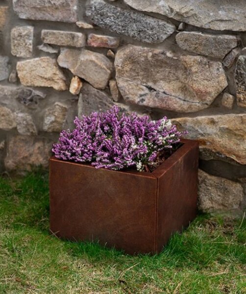 Cube Zahradní květináč 40 x 40 x 30 cm, corten CORGARDEN 1002