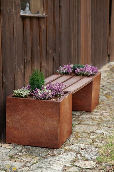 Cube Zahradní květináč 60 x 60 x 50 cm, corten CORGARDEN 1001