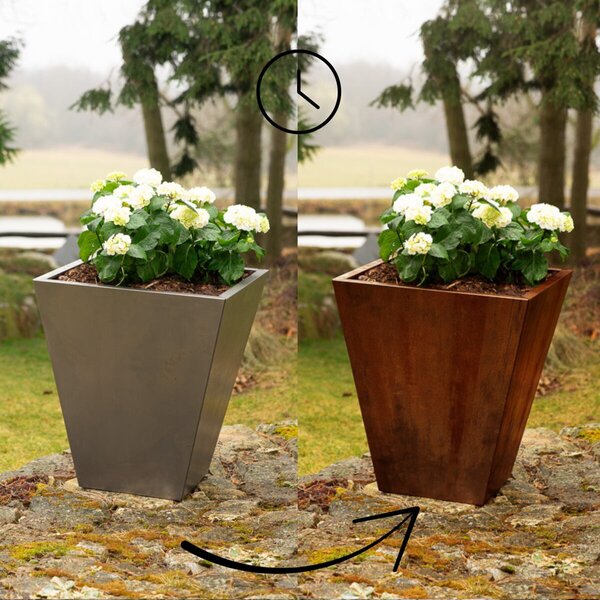 Cono Zahradní květináč 70 x 70 x 80 cm, corten CORGARDEN 1004