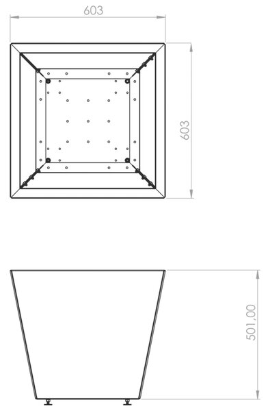 Cono Zahradní květináč 60 x 60 x 50 cm, corten CORGARDEN 1003