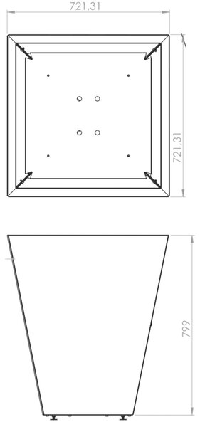 Cono Zahradní květináč 70 x 70 x 80 cm, corten CORGARDEN 1004