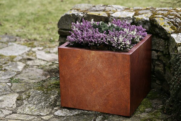 Cube Zahradní květináč 60 x 60 x 50 cm, corten CORGARDEN 1001