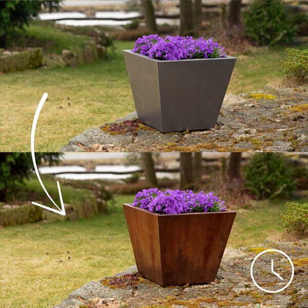Cono Zahradní květináč 60 x 60 x 50 cm, corten CORGARDEN 1003