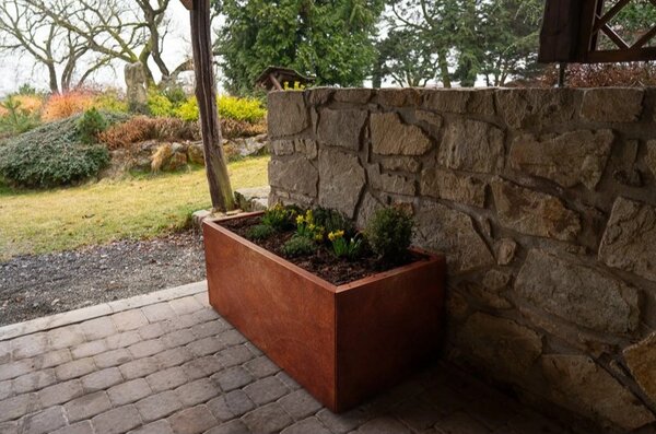 Line Zahradní květináč 60 x 120 x 50 cm, corten CORGARDEN 1007
