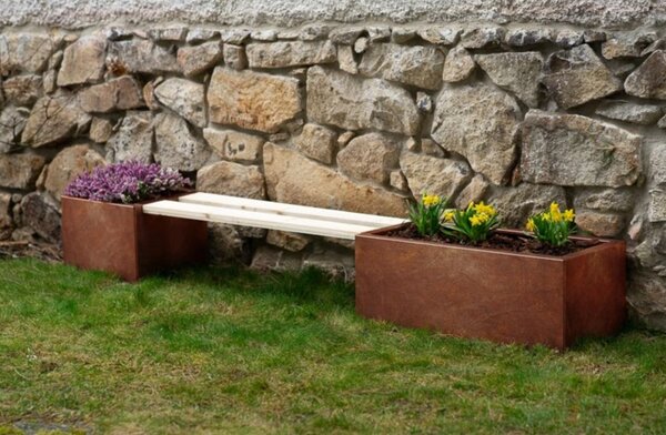 Line Zahradní květináč 40 x 90 x 30 cm, corten CORGARDEN 1005