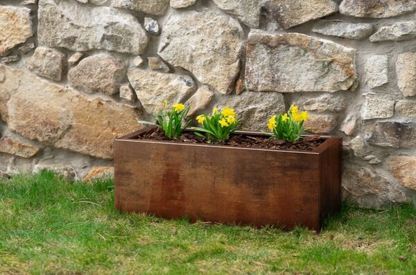 Line Zahradní květináč 40 x 90 x 30 cm, corten CORGARDEN 1005