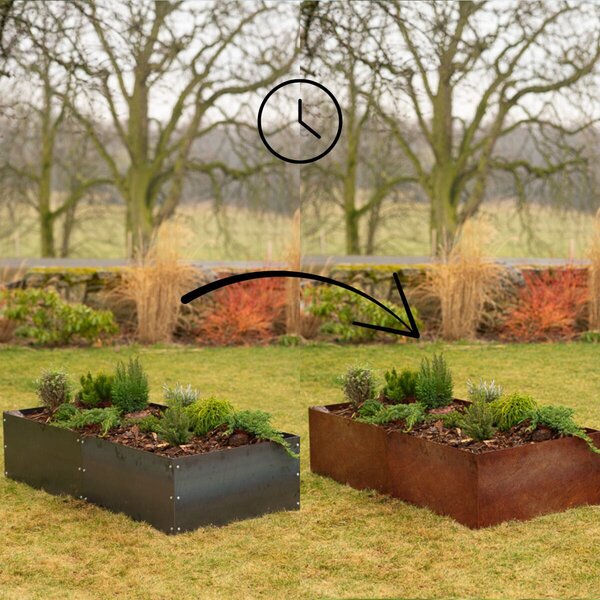 Vivo Vyvýšený záhon 74 x 148 x 36 cm, corten CORGARDEN 1012