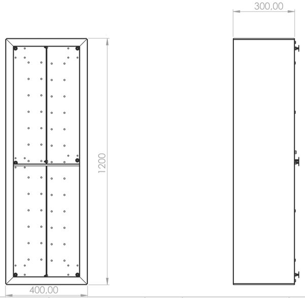 Line Zahradní květináč 40 x 120 x 30 cm, corten CORGARDEN 1006