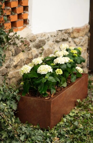 Line Zahradní květináč 40 x 120 x 30 cm, corten CORGARDEN 1006