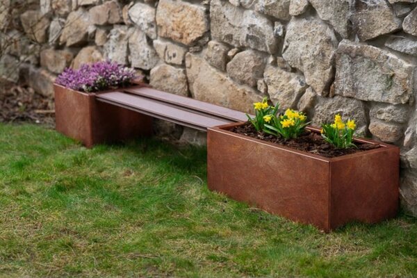 Line Zahradní květináč 40 x 120 x 30 cm, corten CORGARDEN 1006