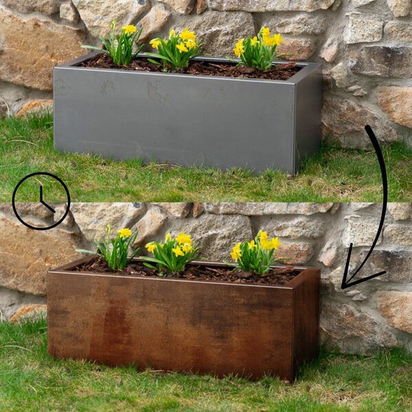 Line Zahradní květináč 40 x 90 x 30 cm, corten CORGARDEN 1005