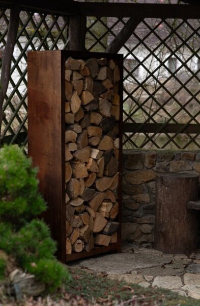 Stora Zahradní dřevník 180 x 90 x 40 cm, corten CORGARDEN 1034