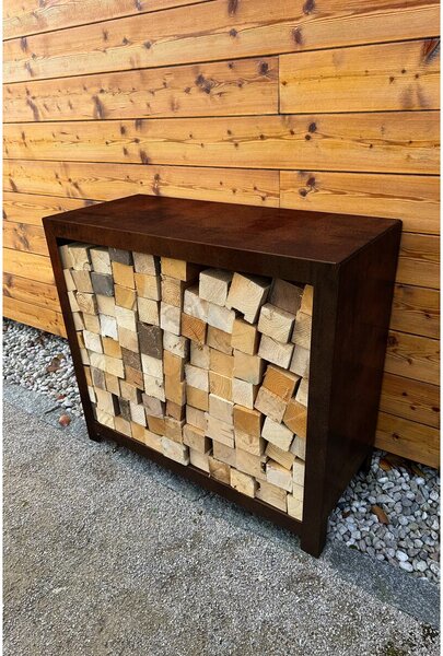 Stora Zahradní dřevník 80 x 80 x 40 cm, corten CORGARDEN 1038