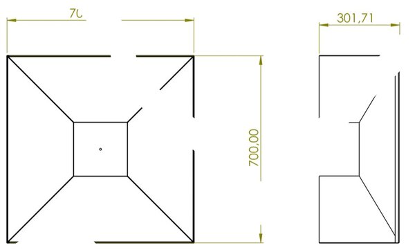 Fokus Zahradní ohniště 70 x 70 x 30 cm, corten CORGARDEN 1017