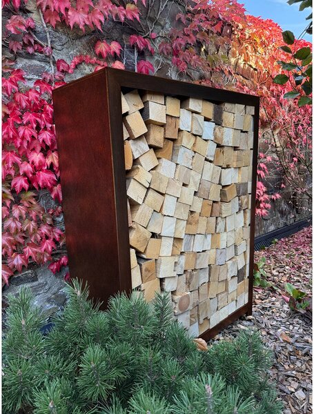 Stora Zahradní dřevník 120 x 80 x 40 cm, corten CORGARDEN 1037