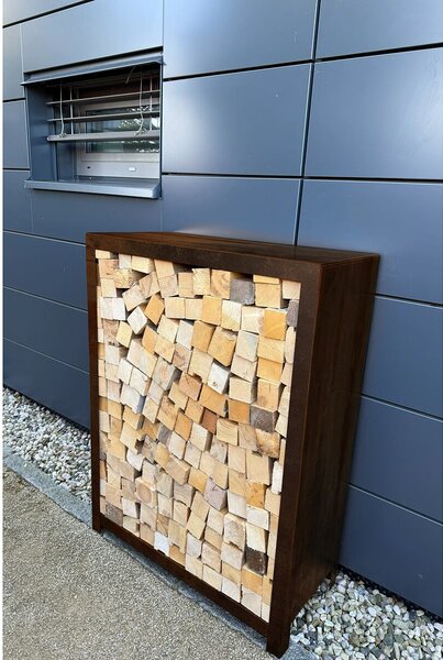 Stora Zahradní dřevník 120 x 80 x 40 cm, corten CORGARDEN 1037
