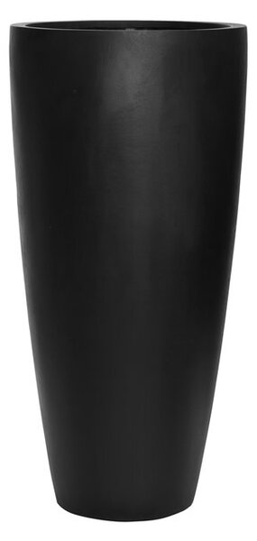 Pottery Pots Venkovní květináč kulatý Dax XL, Black (barva černá), kolekce Natural, kompozit Fiberstone, průměr 47 cm x v 100 cm, objem cca 128 l