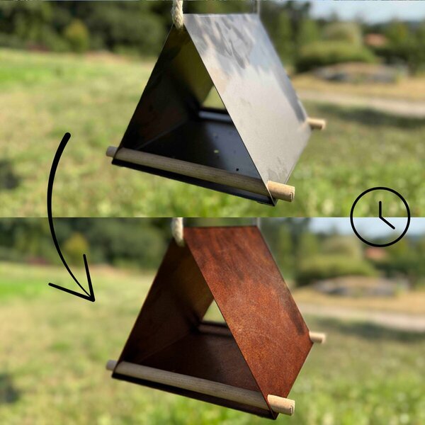 Vela Ptačí krmítko 25 x 25 x 20 cm, corten CORGARDEN 1041