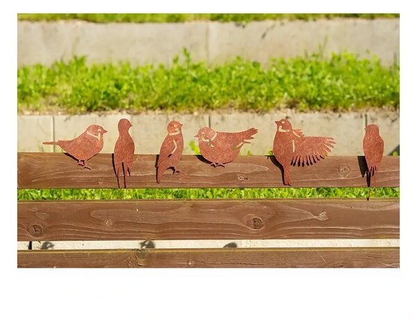 Zahradní dekorace vlaštovka 2, 20 x 5 cm, corten CORGARDEN 1045