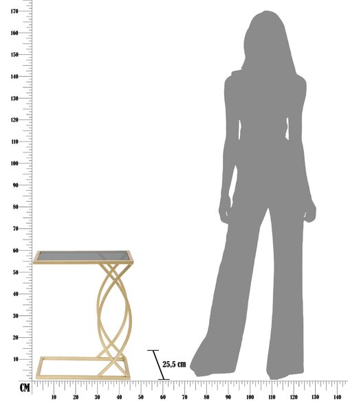 Odkládací stolek v stylu glamour, výška 60 cm