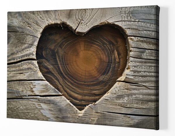 Obraz na plátně - Srdce esence, dřevo styl FeelHappy.cz Vyberte rozměr (Šířka/Výška): 60 x 40 cm