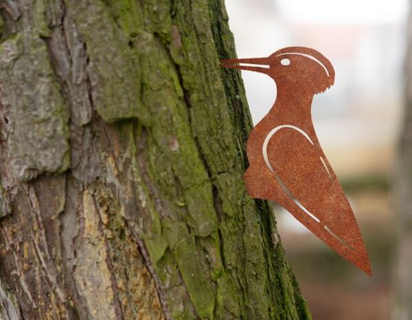Zahradní dekorace datel 28 x 18 cm, corten CORGARDEN 1047