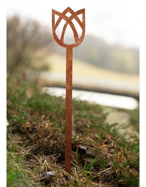 Zahradní dekorace tulipán 62 x 10 cm, corten CORGARDEN 1055