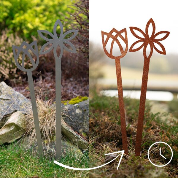 Zahradní dekorace tulipán 62 x 10 cm, corten CORGARDEN 1055