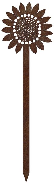 Zahradní dekorace slunečnice 70 x 20 cm, corten CORGARDEN 1052