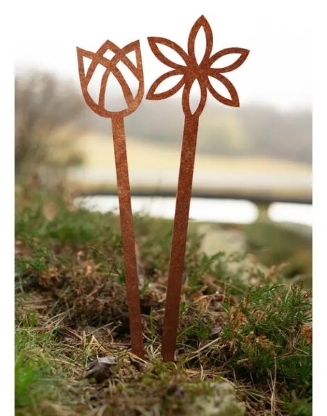 Zahradní dekorace tulipán 62 x 10 cm, corten CORGARDEN 1055