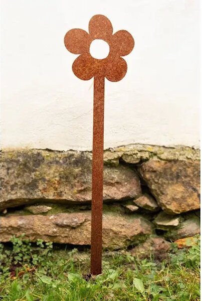 Zahradní dekorace květina 2, 68 x 16 cm, corten CORGARDEN 1054