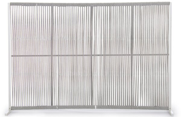 Šedo-bílý paraván Bizzotto Paxson s výpletem 120 x 180 cm